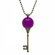 Faith Life Truth Art Deco Fashion Key Necklace Pendant Tray Embellished Chain