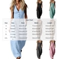 thumbnail image 3 of Hvogkswy Cargo Jumpsuits for Women V-Neck Sleeveless Adjustable Strap Button Front Romper Fashion Comfy Outdoor Hiking Casual Wide Leg Jumpsuit, 3 of 7