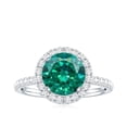 thumbnail image 4 of Rosec Jewels Lab Created Emerald Halo Engagement Ring 2 Carat - Emerald Moissanite Ring for Women - AAAA Quality Certified, 10K White Gold, US 9.00, 4 of 8