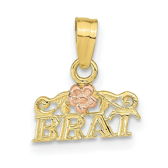 Finest Gold 10K Rose & Yellow Gold Brat Pendant