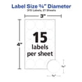 thumbnail image 4 of AVERY Removable Multi-Use ID Labels, 0.75" Diameter, White, Handwrite, (6738), 4 of 5