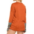 thumbnail image 5 of TWZH Women O Neck Long Sleeve Splice Retro Vintage Cardigans Top Blouse, 5 of 5