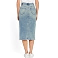thumbnail image 3 of Cello Jeans Women's Juniors Front Slit Long Denim Jean Skirt (Tint, Medium), 3 of 3