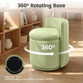 thumbnail image 4 of COOLHUT Vanity Chair, Upholstered Vanity Stool with Storage, Velvet Swivel Accent Chair, No Assembly Small Accent Stool, Makeup Chair for Bedroom, Living Room and Dressing Area, Green, 4 of 13
