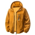 thumbnail image 2 of WIZUTIZ Men's Sun Protection Hooded Jacket Lightweight Solid Color Long Sleeve Pockets Outdoor Hiking Golf Casual Windbreaker, 2 of 4
