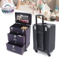 thumbnail image 4 of Aiqidi Rolling Cosmetic Trolley Professional Makeup Case Storage Salon Barber Case Nail Polish Organizer w/ 4 Wheels(Black), 4 of 12
