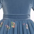thumbnail image 6 of IBTOM CASTLE Flower Girl Velvet Floral Gradient Sequins Dress for Kids Wedding Bridesmaid Pageant Communion Formal Princess Puffy Gown 5-6 Years Dusty Blue Floral, 6 of 8