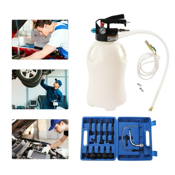 10L Pneumatic Air Transmission Fluid Extractor Pump for Car Oil Change – ATF Refill System with 13 Adapters, Easy Operation, Safety Valve