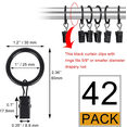 thumbnail image 3 of 42 Pack Curtain Rings with Clips 1.26" Interior Diameter,Metal Drapery Ring with Clips Compatible with up to 1 inch Drapery Rod,Strong Vintage Decorative Rustproof Drapery Ring with Hooks(Black), 3 of 8
