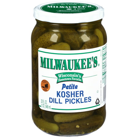 Milwaukee's Petite Kosher Dill Pickles, 32 fl oz