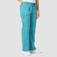 thumbnail image 3 of Wink WonderFLEX Women's Faith Multi-Pocket Cargo Scrub Pant, Aqua, 4X, 3 of 5
