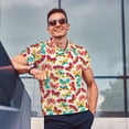 thumbnail image 3 of Kdxio Colorful Butterflies Print Men's Short Sleeve Polo Shirt,Midweight Men's Shirt, 3 of 6