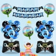 thumbnail image 2 of Decoración para fiesta de cumpleaños de videojuegos 1 a 9, color verde, para niños, suministros para fiestas temáticas de juegos, globo para subir de nivel, pancarta de feliz cumpleaños, 2 of 5