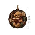thumbnail image 5 of Reading Animal Christmas Hanging Ornament, Style B, Holiday Tree Decoration for Book Lovers, 5 of 9