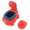 thumbnail image 4 of Orinal para bebé con base de goma para niños pequeños, ergonómico, moderno, con dibujos de dinosaurios, color rojo, 4 of 15