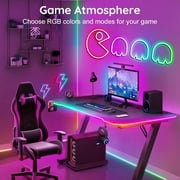 100FT RGB LED Neon Rope Lights, 2 Rolls of 50FT Cuttable Flexible Neon Strips with App and Remote Control, Music Sync, 24V, IP65 Water-Resistant for Bedroom, Gaming Room, Party and Patio Decor