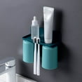 thumbnail image 4 of 2 Pcs Free Punching Wall Hanging Toothbrush Toothpaste Cup Hanging Holder Bathroom, 4 of 10