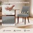 thumbnail image 5 of Upholstered Dining Chair Wood Mid Century Side Chair for Kitchen Desk, Dining Room and Restaurant, Set of 2, Light Gray, 5 of 10
