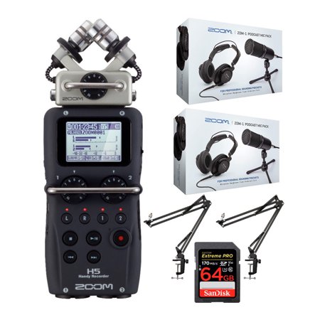 UPC: 0040962933688 | Zoom H5 Portable Handy Recorder with ZDM-1 Podcast Microphone Pack Bundle