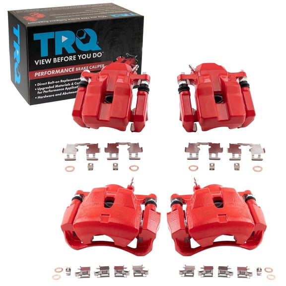 TRQ Front and Rear Brake Caliper Set Performance Coated Brackets Fits 2012-2018 Toyota RAV4