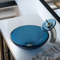 thumbnail image 3 of MR Direct 601 Aqua Vessel Sink Ensemble with a Brushed Nickel finish waterfall faucet, pop-up drain, and sink ring., 3 of 8