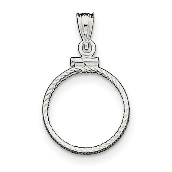 Wideband Distinguished Coin Jewelry Sterling Silver Polished and Diamond-cut 18 x 1.2mm $0.10 Screw Top Coin Bezel Pendant
