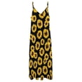 thumbnail image 6 of Wild Yellow Sunflowers on Black Background Sleeveless Dress Dresses Women Summer Women's Summer Clothing, 6 of 9
