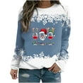 thumbnail image 1 of EGNMCR Chandail en Molleton de Noël pour Femmes T-shirt Imprimé d'Hiver Manches Longues Blouse Col Rond Hauts Décontractés, 1 of 3