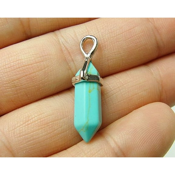 10x22mm Pack Of 3 Turquoise Howlite Small Tapered Pendant ForJewelry Making