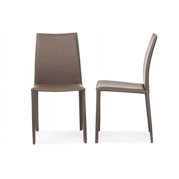 Baxton Studio Rockford Modern and Contemporary Taupe Bonded Leather Upholstered Dining Chair (Set of 2)