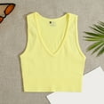 thumbnail image 2 of biudgviw Crop Tank Tops for Women U Neck Sleeveless Shirts Ribbed Solid Color Tee Slim Fit Yoga Athletic Sports Blouses, 2 of 4
