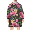 thumbnail image 2 of Wearable Oversized Blanket,Pioneer Flower Floral Print Pattern Wearable Blanket Hoodie for Adults,Cozy Hooded Blankets with Super Pockets,Super Warm Fuzzy Pullover for Women & Men, 2 of 6