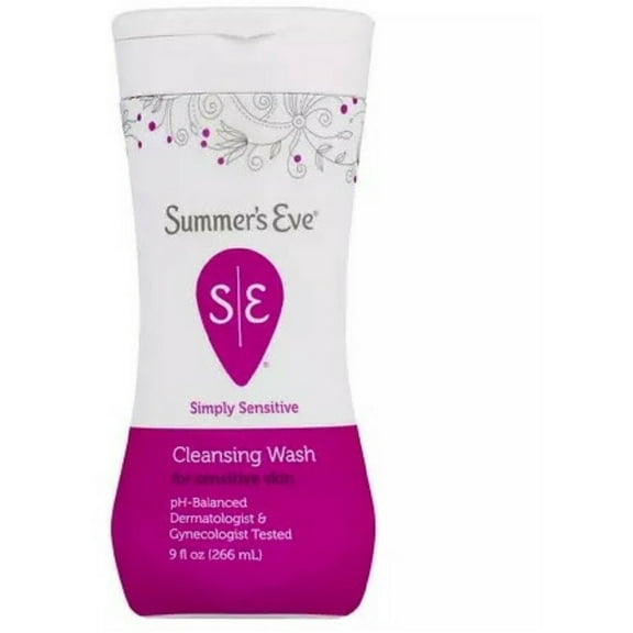 Summer's Eve Simply Sensitive Cleansing Wash for Sensitive Skin 9 oz (Pack of 2)