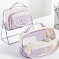 thumbnail image 1 of Sokhug Cute Color-Block Candy Pencil Case - Handheld Canvas Pen Bag with Storage, for Office, 8.3x5.1x3.1 Inch, Style B, 1 of 5