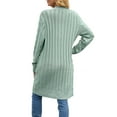 thumbnail image 4 of Inevnen Womens Long Sleeve Cable Knit Long Cardigan Open Front Button Sweater Outerwear, 4 of 8