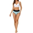 thumbnail image 2 of Unique Bargains Women's High Waist Tummy Control Color-Block Brief 2 Pack S Light Blue, 2 of 6