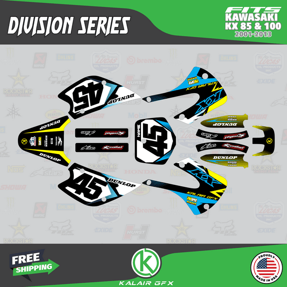 Kalair GFX Graphics Kit for Kawasaki KX85 (2001-2013) Division Series