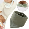 thumbnail image 1 of Babero, paño para eructar, cómodo, triangular, de algodón, agradable para la piel, bandana, babero antibabas, unisex, para bebés, babeo, dentición, ni Verde oscuro, 1 of 8