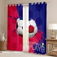 thumbnail image 2 of Soccer Curtains 42"x90" Set of 2 Panels Ball Games Window Curtains & Drapes Cartoon Football Blackout Curtains Pink Purple Graffiti Darkening Curtains Modern Geometry Hexagon Window Treatments, 2 of 5