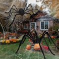 thumbnail image 3 of Paquete de 2 decoraciones de Halloween, arañas al aire libre, arañas peludas gigantes de 5 pies para decoración de patio de Halloween, fiesta de miedo al aire libre, 3 of 5