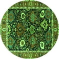 thumbnail image 1 of Ahgly Company Indoor Round Oriental Green Industrial Area Rugs, 6' Round, 1 of 4