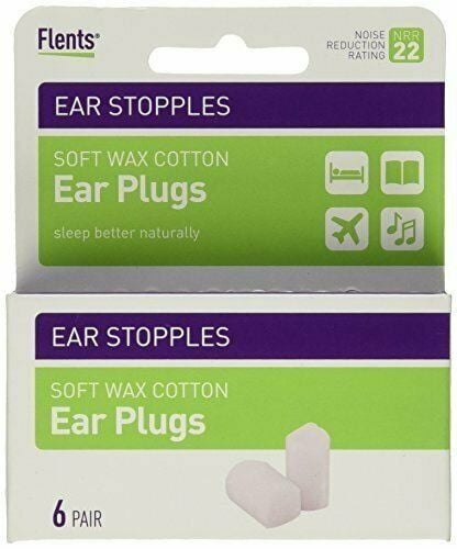 Flents Stopples Soft Wax-Cotton Noise Reduction Ratings Ear Plugs, 6ct