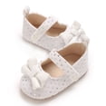 thumbnail image 5 of Otqutp Baby Girls Boys Bow Canvas Sandals Hook Loop Dot Sequins Glitter Walking Shoes New Born Closed Toe Ankle Summer Shoes, 5 of 9