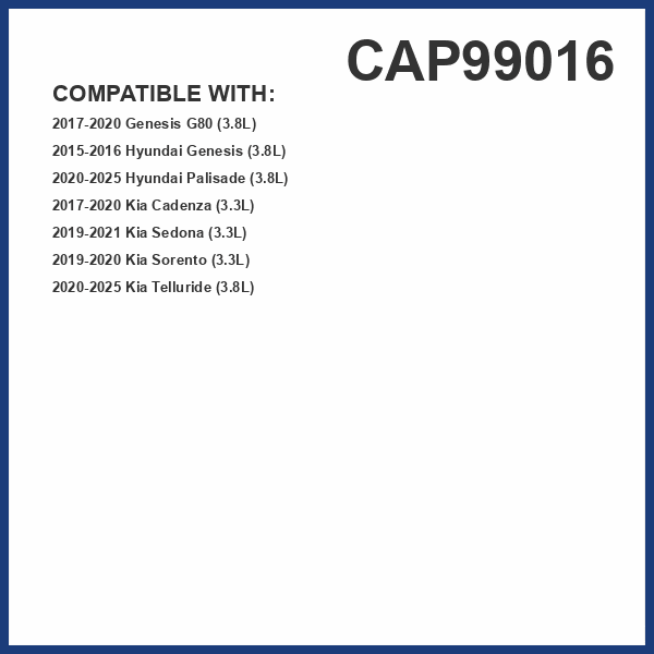 PG Oil Filter Housing Cap CAP99016 | Fits 2020-2025 Kia Telluride, Hyundai Palisade 3.8L; 2019-2020 Sorento 3.3L; 2019-2021 Sedona 3.3L; 2015-2016 Genesis 3.8L