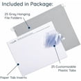 thumbnail image 3 of 25  Grey Hanging File Folders Letter Size - Durable 11pt Paper, Hanging File Folders Gray, Plastic Tabs and Inserts Included, Perfect for Office Organization, 3 of 7