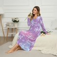 thumbnail image 3 of Tutolipy Christmas Nightgowns for Women Snowflake Printed Sleepwear V Neck Loungewear Long Sleeve Nightshirts Comfy House Dress for Home, S, 3 of 7