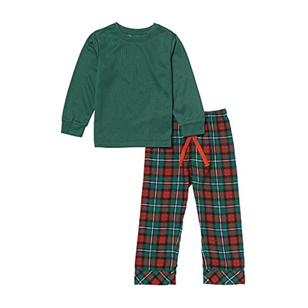 Kids Pajamas - Flannel Pajamas (Big Kid, 12, Red/Green) 