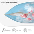 thumbnail image 5 of Haiem Cute Pink Mushrooms Print Velvet Soft Solid Decorative Square Throw Pillow Covers Set with Elegant Piping Christmas Cushion Case for Sofa Bedroom Car-16"x16", 5 of 8