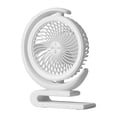 thumbnail image 2 of Ventilador de escritorio de 3 velocidades, viento fuerte, ventilador de mesa doméstico, tiempo de trabajo prolongado, carga USB Blanco, 2 of 9
