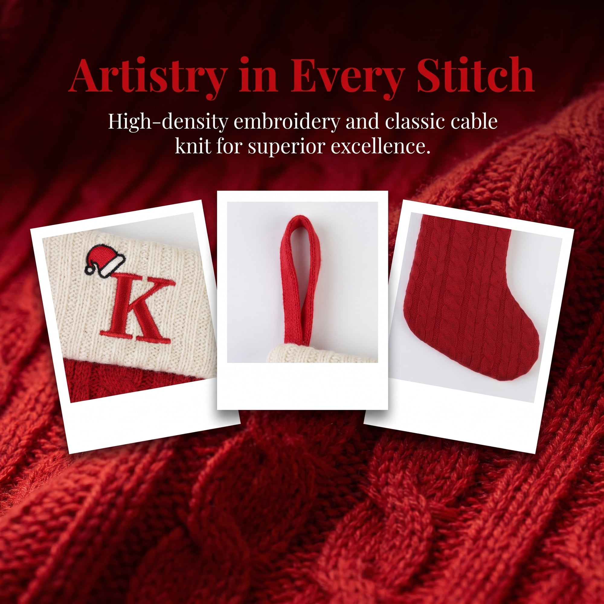 Unique Bargains Cartoon Christmas Luxury Grand Hearth Accent Stocking Letter K 8"